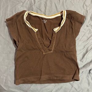 Urban Outfitters Brown Crop Shirt